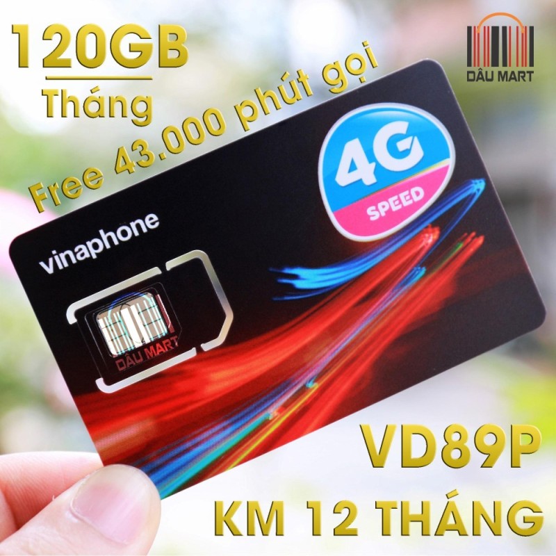 SIM 4G Vinaphone VD89P 120GB/Tháng + Miễn Phí 43.000 Phút gọi/tháng