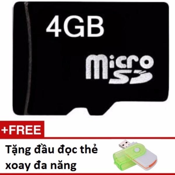 Thẻ nhớ Micro SD 4G tặng 01 đầu đọc thẻ xoay đa năng