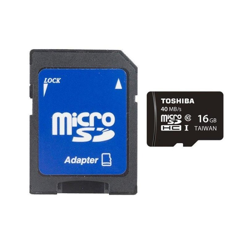 Thẻ nhớ MicroSD Toshiba 16GB 40MB/s Class 10 và adapter (Đen)