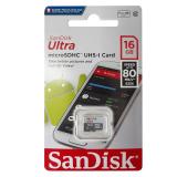 Thẻ nhớ MicroSDHC SanDisk Ultra 16GB 80MB/s (New)