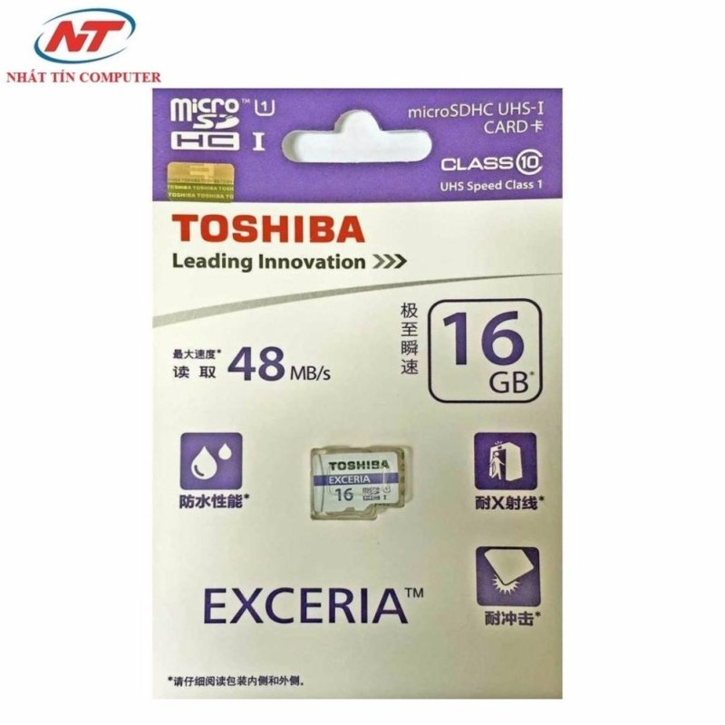 Thẻ nhớ MicroSDHC Toshiba Exceria 16GB Class 10 48MB/s (Trắng xanh)