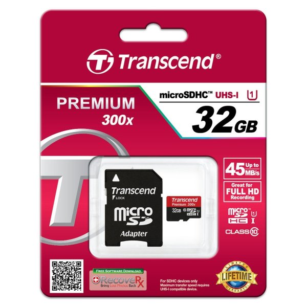 Thẻ Nhớ MicroSDHC Transcend Premium Class 10 UHS-I 32GB (Đen)