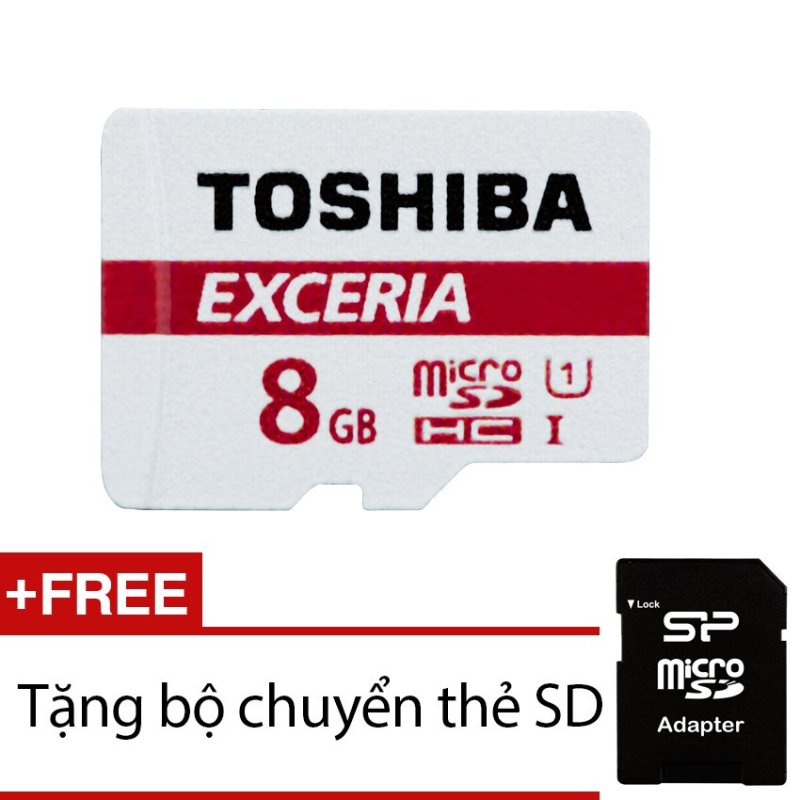 Thẻ nhớ Toshiba Exceria MicroSD Class 10 UHS-1 8GB + Tặng 1 SD Adapter
