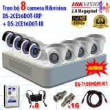 [HCM][Trả góp 0%]Trọn bộ 8 camera 2.0MP DS-2CE56D0T-IRP + DS-2CE16D0T-IR + DS-7108HQHI-K1