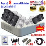 Trọn bộ 8 camrea 3.0mp ds-2ce16f1t-it + ds-7108hqhi-k1 1 ổ cứng seagate/wd 1tb + phụ kiện - công nghệ hoàng nguyễn