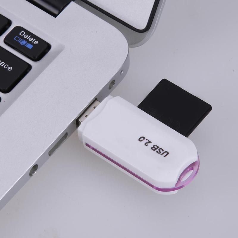 USB 2.0 480 Mbps MicroSDHC Đầu Đọc Thẻ Nhớ SD Nhà Văn Đèn Led (Tím)-quốc tế