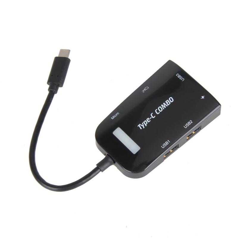 USB 3.0 Loại C OTG HUB Micro SD TF (Đen)-quốc tế