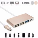 USB 3.1 Type-C to 4 Ports USB 2.0 USB 3.0 Type C Charging Data cable Adapter Gold / Silver Gold - intl