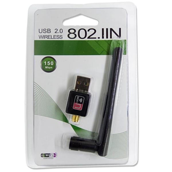 USB thu sóng WiFi có anten tốc độ 150Mbps 802IN - Hàng nhập khẩu