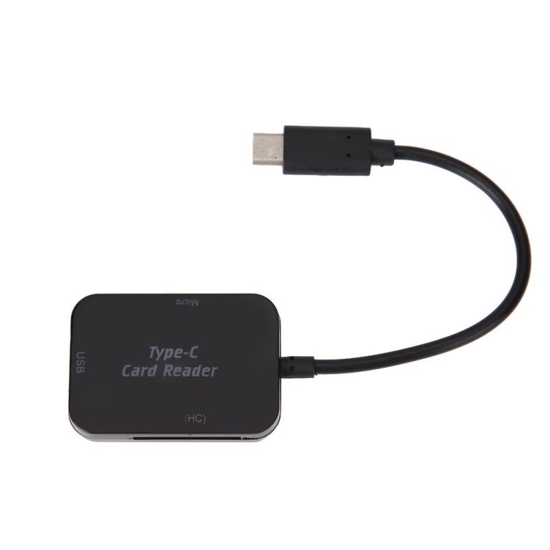 USB Type- C To USB 3.1 HUB SD TF Memory Card Reader OTG Adapter (Black) - intl