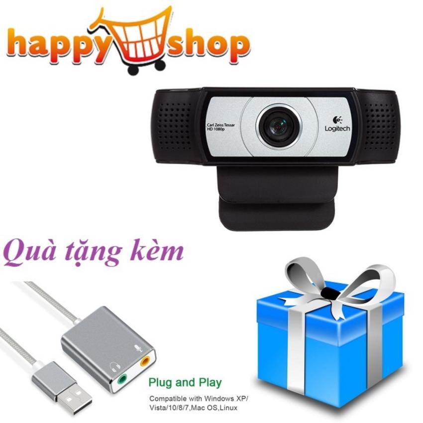 Webcam Logitech C930e cao cấp Video Call Full Hd, Lấy Nét Tự Động, Ống Kính Zeiss Zoom 4x, Dual Mic Tặng kèm Usb sound nhôm dây cao cấp âm thanh trung thực SR7