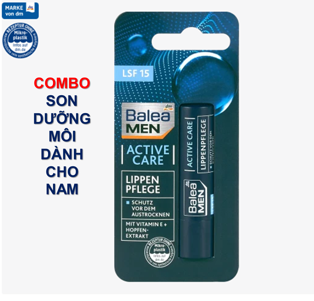 Son dưỡng môi balea dành cho nam - chăm sóc môi khô - nứt nẻ - giúp môi mềm mịn - giảm thâm môi