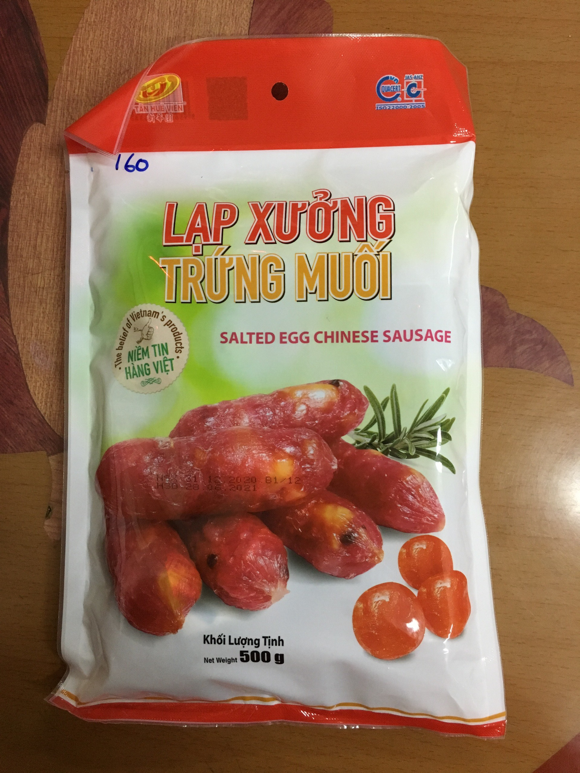[HCM]Lạp Xưởng Trứng Muối 500g