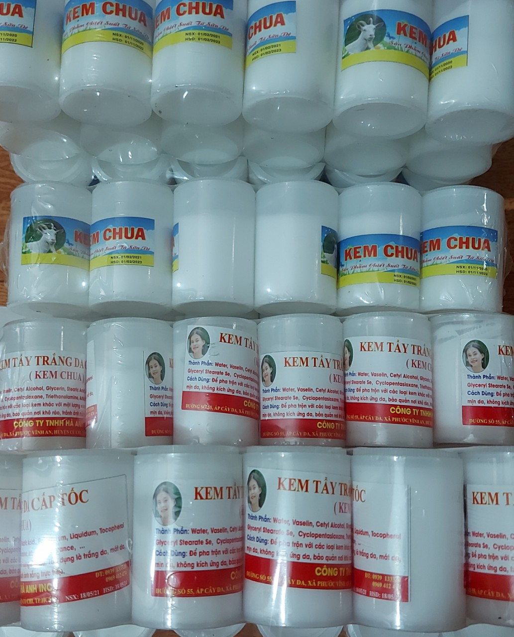 sỉ lố 12 hũ kem chua trắng da