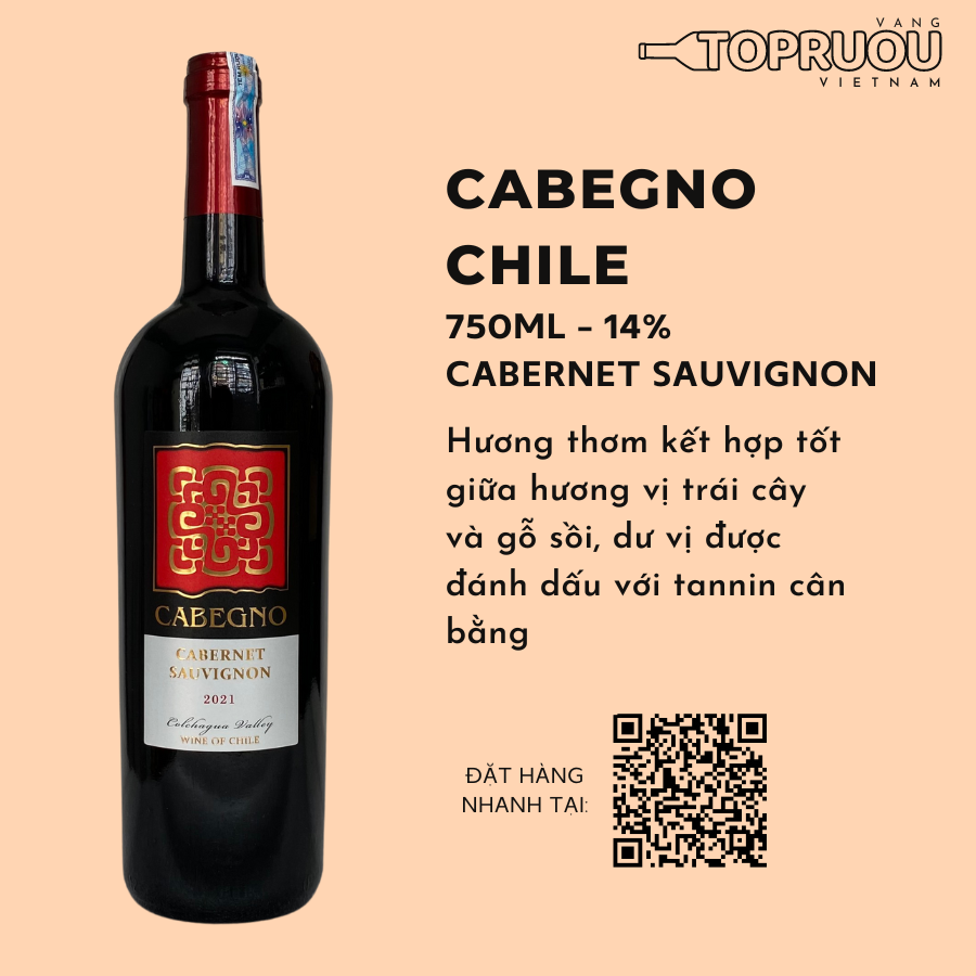 [TopRuouVietNam] Rượu Vang Đỏ Cabegno Cabernet Sauvignon - Imogino 750ml [Hàng Thật]