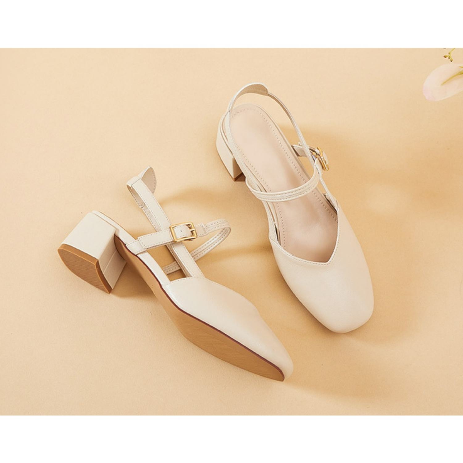 Dép Nữ Sandal Gót Thấp 3 Phân Bít Mũi