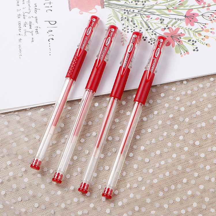 Combo 5 bút bi mực đỏ nhiều màu