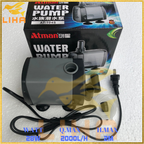 Máy Bơm Nước Atman AT-104S (28W-2000L/H-2M) - Máy Lọc Nước Cho Hồ Cá Cảnh