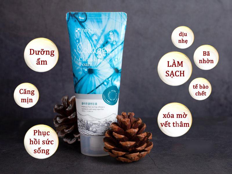 Sữa Rửa Mặt Collagen 3W Clinic Foam Cleansing 100ml