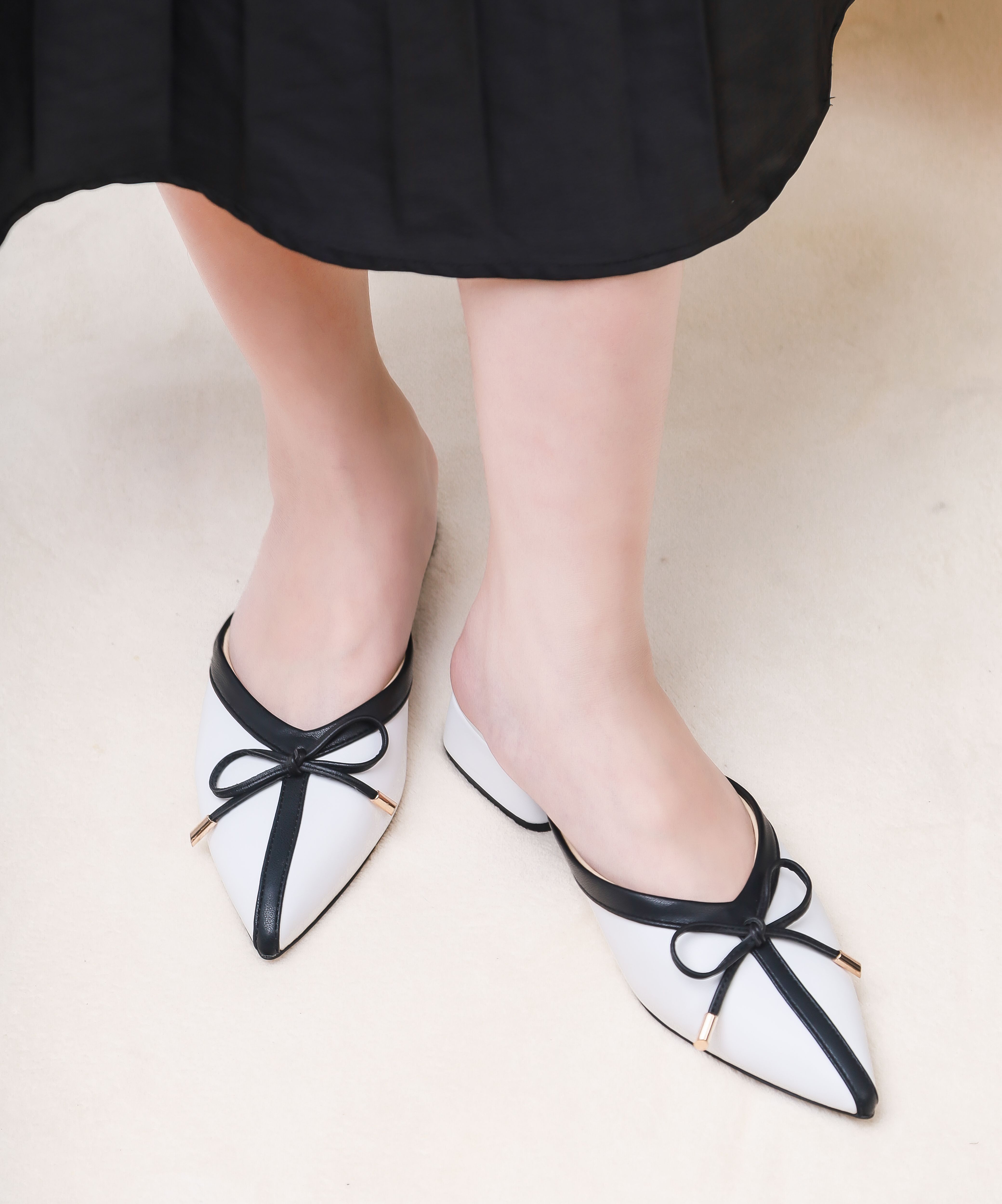 Giày Sục Cao Gót 3cm Phối Nơ Pixie H209