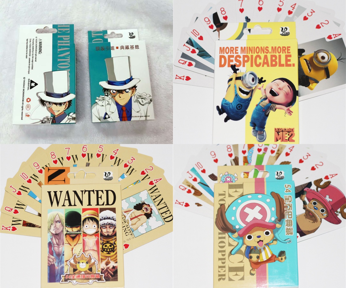 Bộ bài Tây tú lơ khơ Onepiece , Naruto, Doraemon , Conan, Dragonball, Pokemon