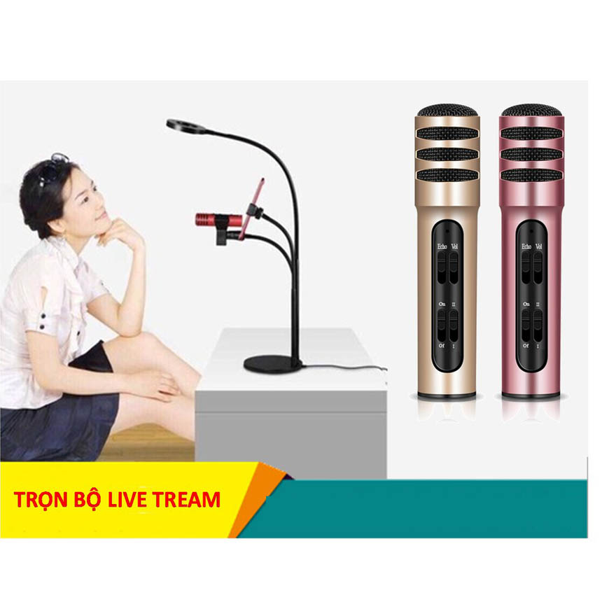 Míc hát karaoke C7 Thu Âm, Micro Karaoke Chuyên Nghiệp. Livestream trên điện thoại 3 in 1. Micro thu âm hát karaoke online, Hát Karaoke, Livestream chất lượng cao Model 2019, chất lượng tuyệt đỉnh