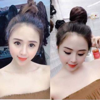 Tóc giả nữ đẹp 💖𝑭𝑹𝑬𝑬𝑺𝑯𝑰𝑷💖 tóc búi tròn