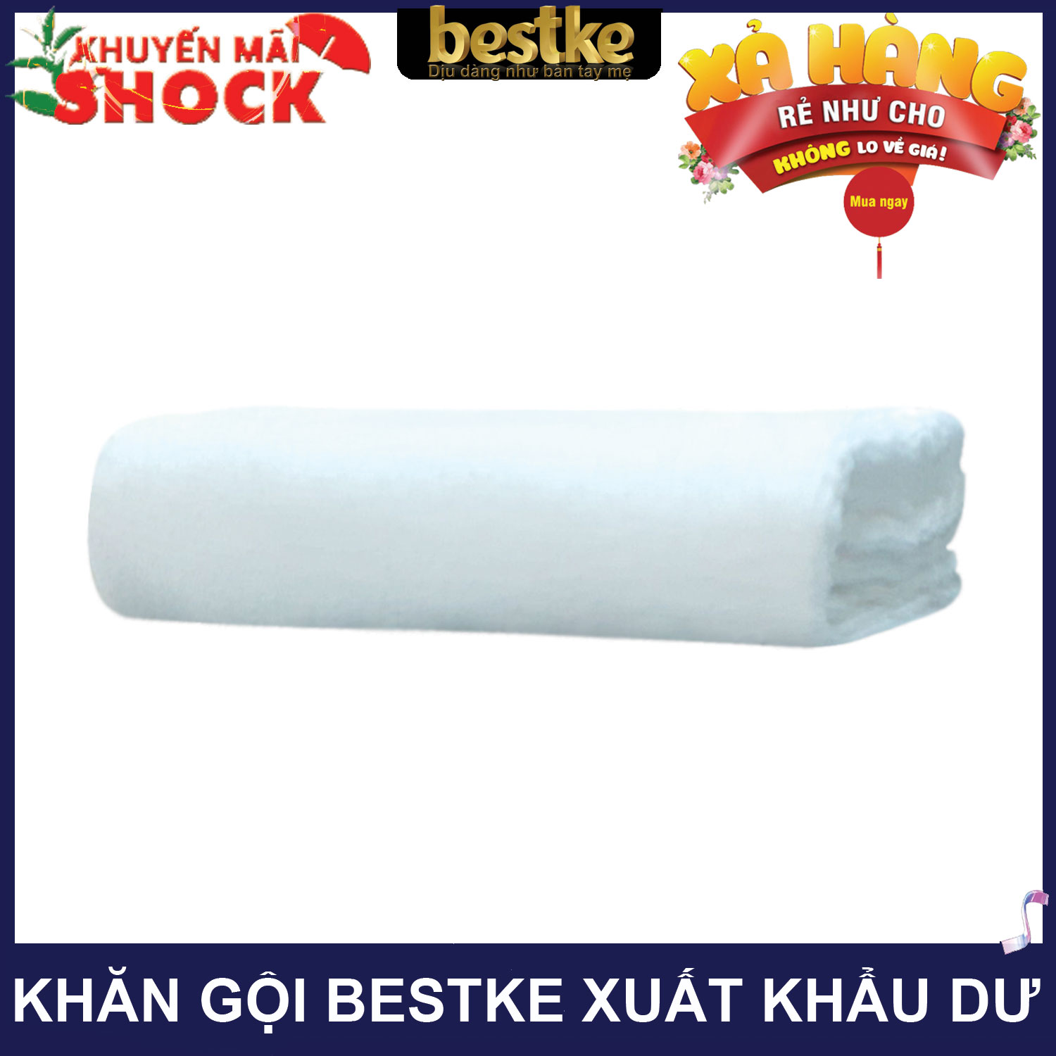 Khăn gội bestke 100% cotton xuất khẩu Nhật còn dư mềm mại và thấm hút màu