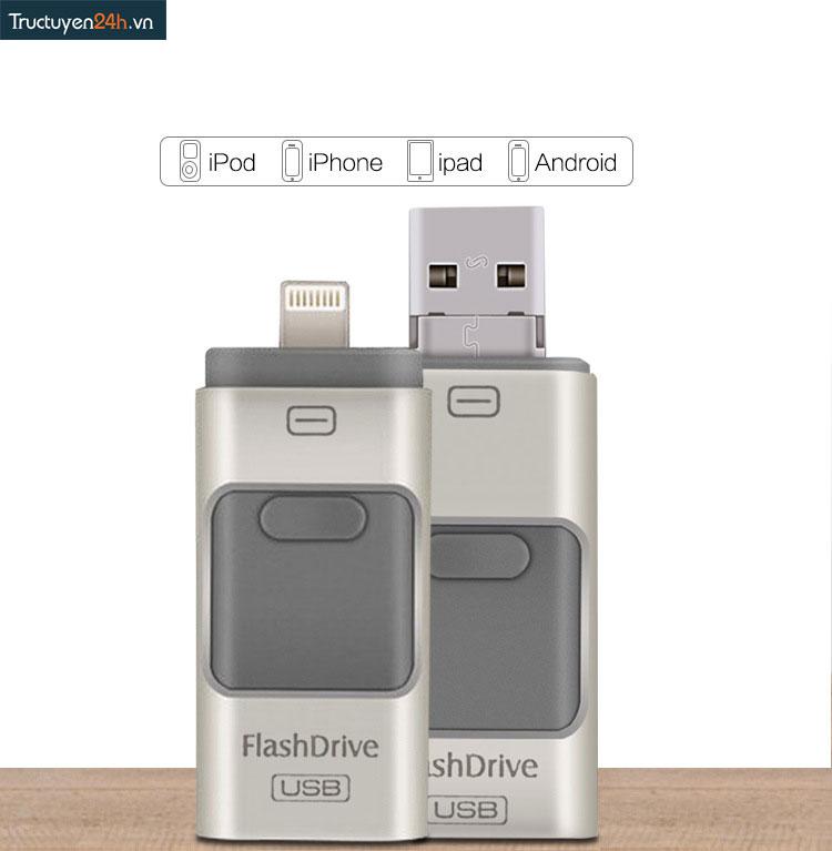 Ổ Cứng Di Động Flash Drive 32GB Dành Cho Iphone, IPad, IPod, Android Và PC(HỒNG)