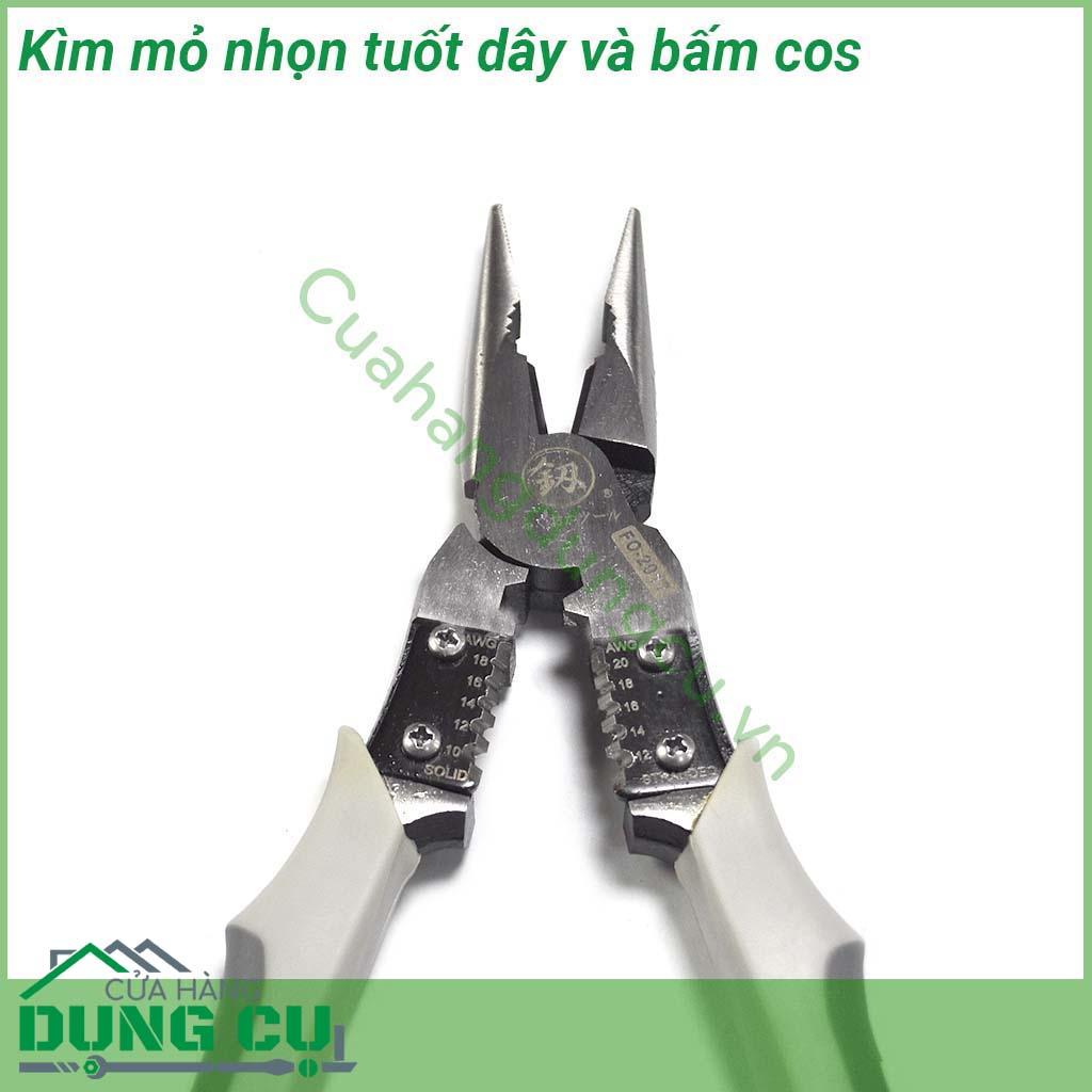 Kìm mỏ nhọn tuốt dây bấm cos