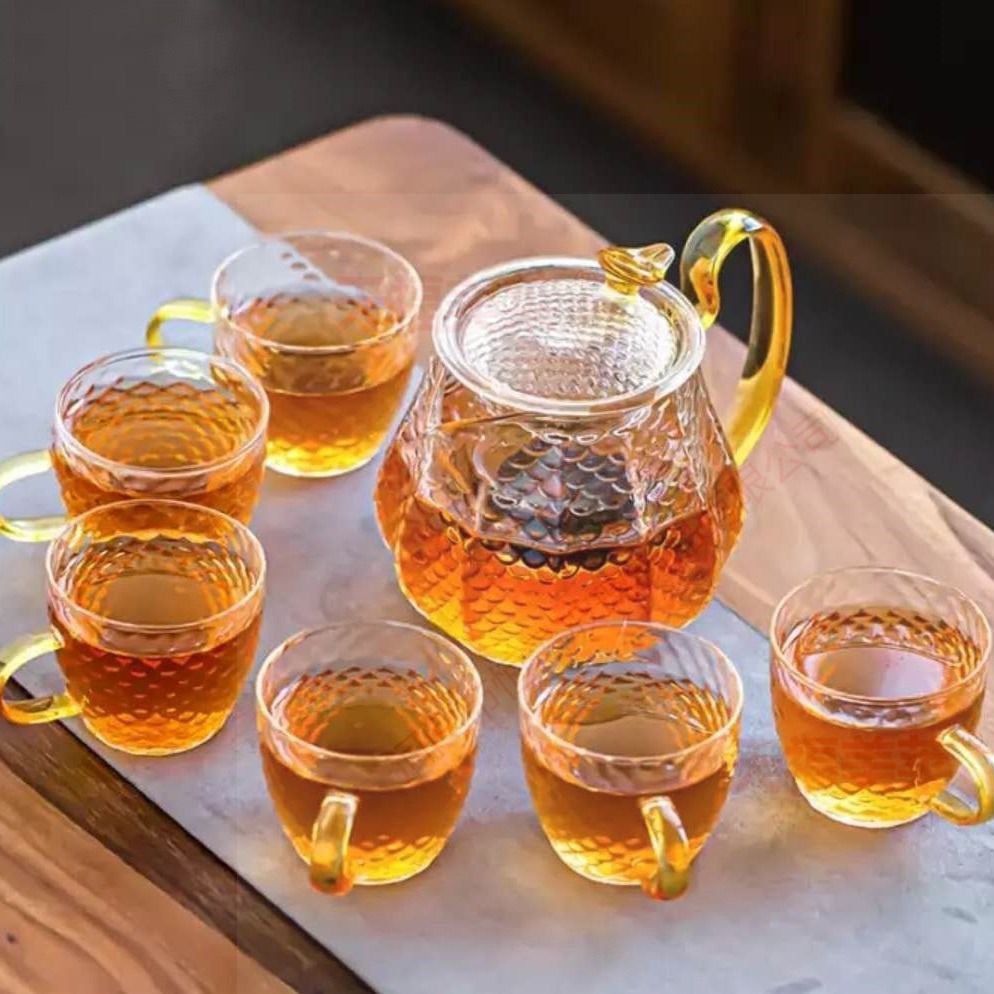 Bộ ấm chén pha trà thủy tinh chịu nhiệt 560 ml