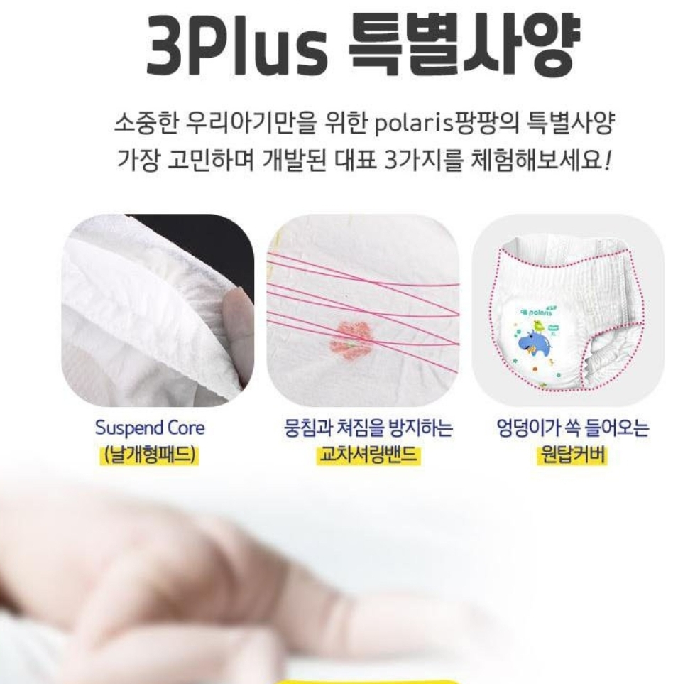 Bỉm/ tã quần Polaris nội địa Hàn Quốc thấm hút nhanh, chống tràn cho bé đủ size L24, XL22, XXL20, 3XL18