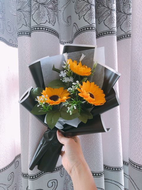 Bó hoa hướng dương sáp thơm 3 bông
