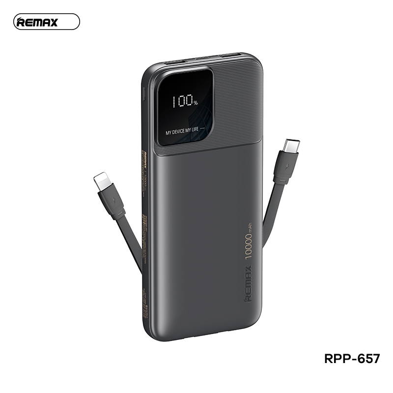 Power Bank for IPH 15 ReMax rpp-657 built-in 10000mAh capacity with 2 Type-C and ln cable best calculator