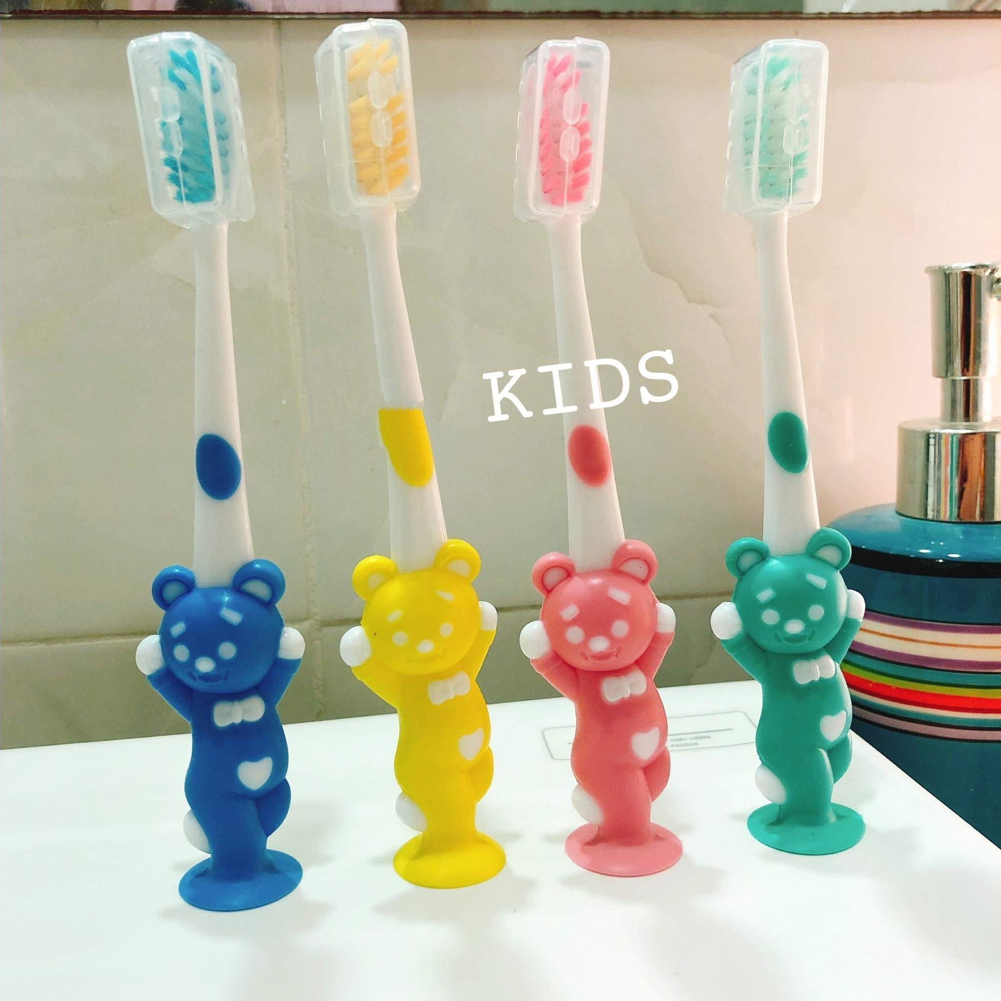 [HCM]Set 4 bàn chải đánh răng có nắp hình thú cho bé