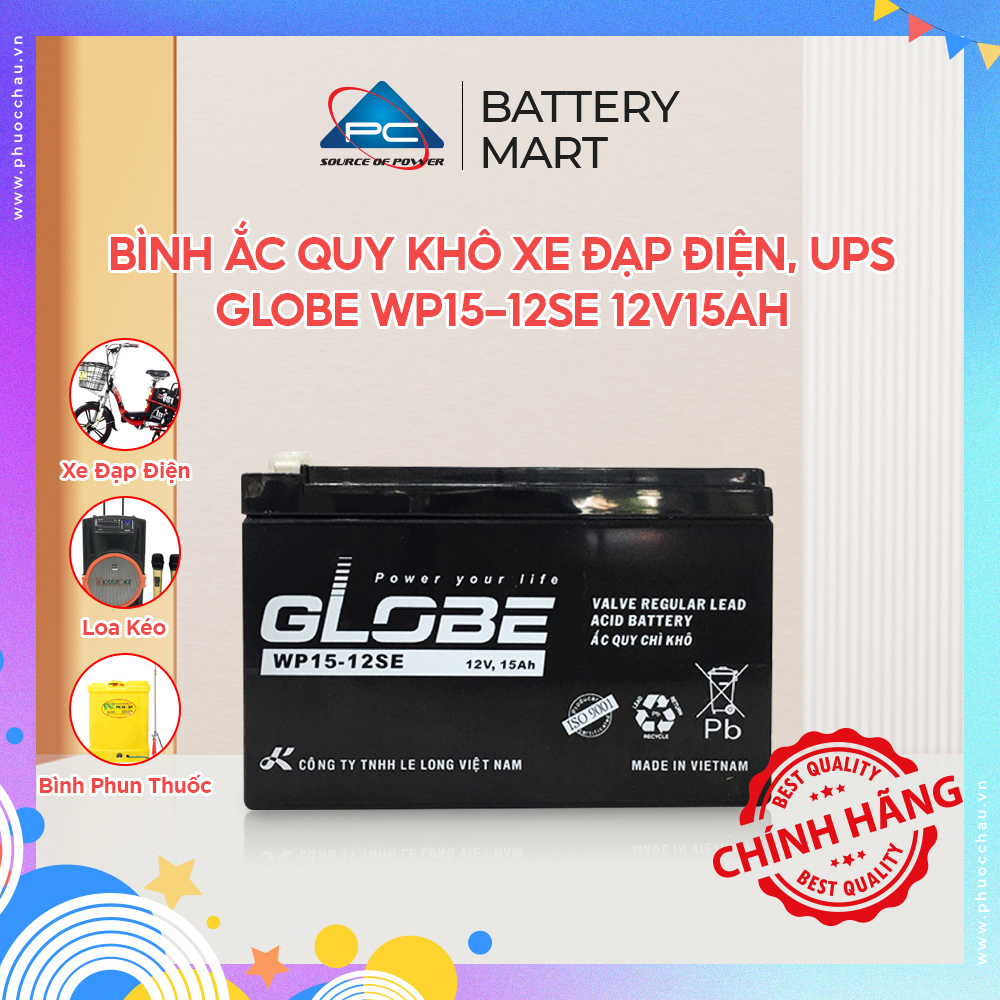 Ắc Quy Lưu Điện, Xe Đạp Điện GLOBE WP15-12SE (12V-15AH)