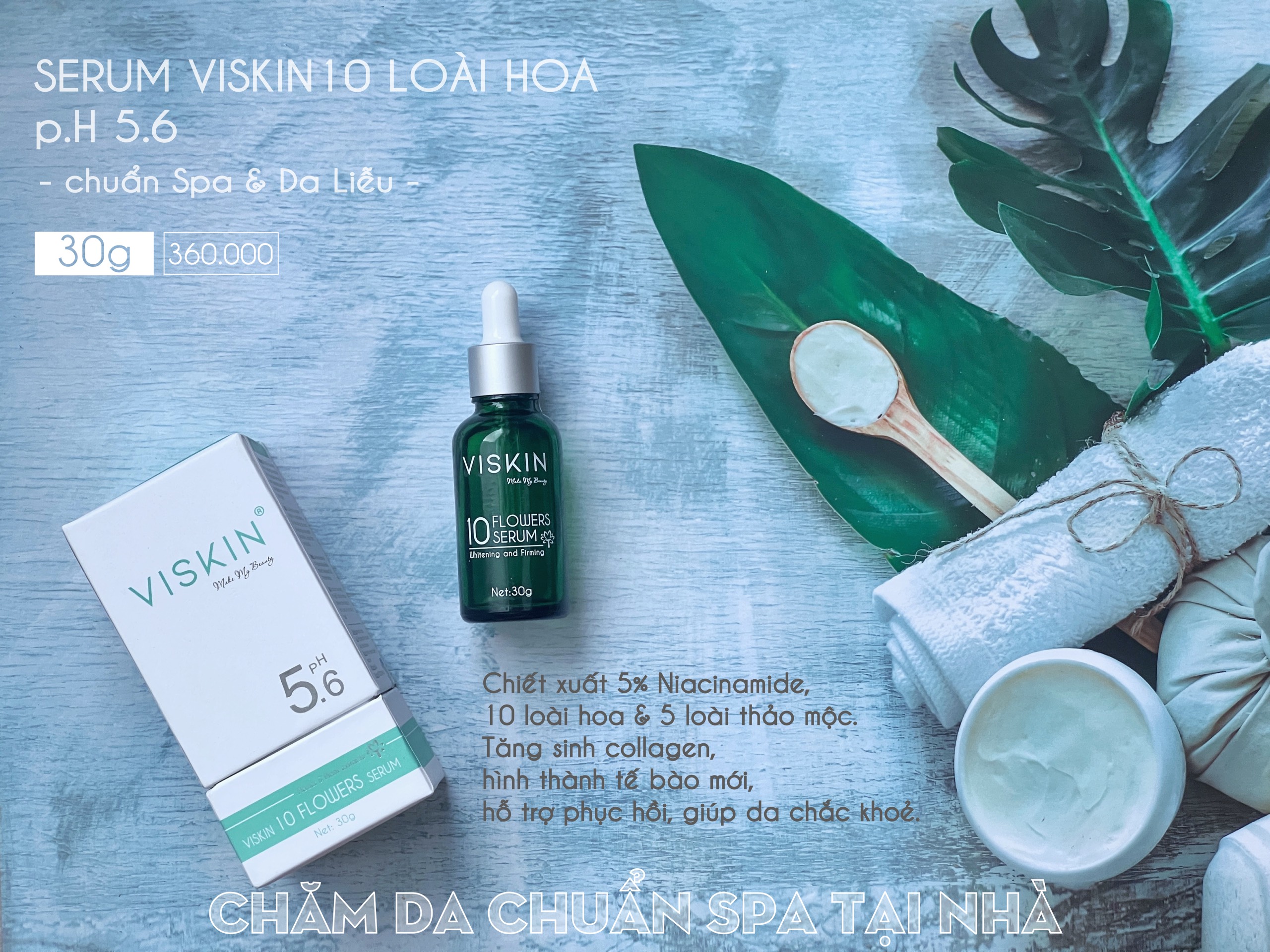 [HCM][CHÍNH HÃNG] SERUM 10 LOÀI HOA VISKIN
