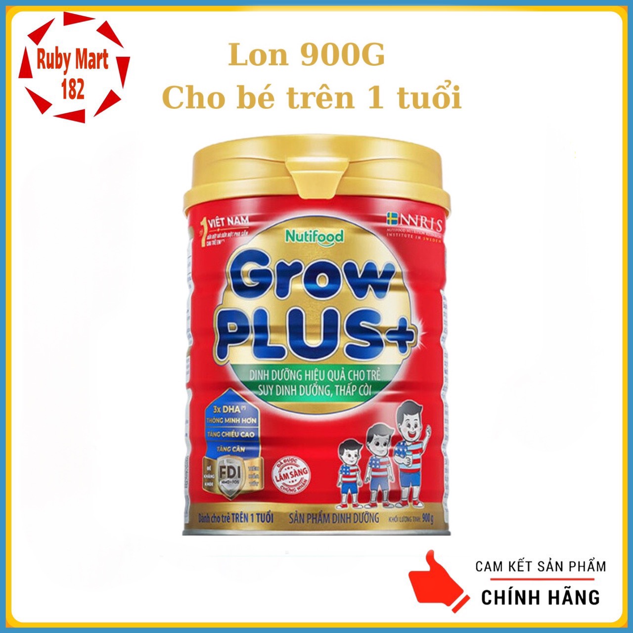 Sữa bột nutifood grow plus lon 900g