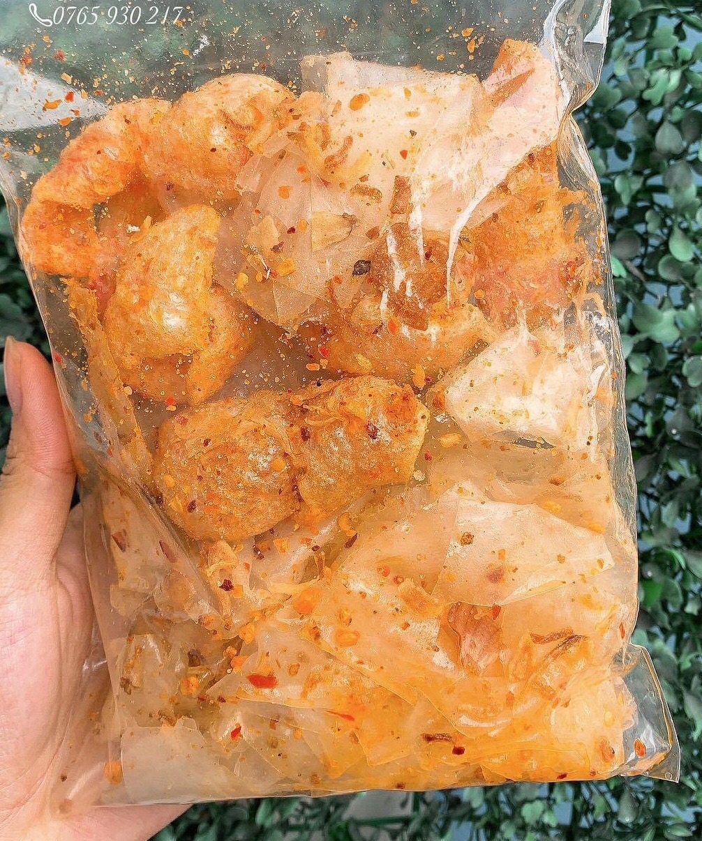 Sét Bánh tráng sate muối hành phi + da heo nước mắm ớt