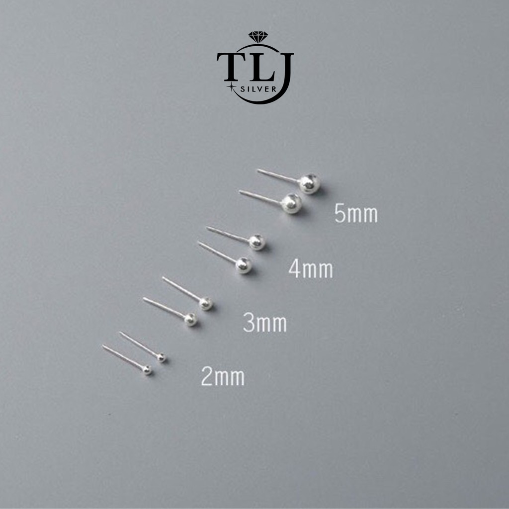 Khuyên tai bạc Tlee, Bông tai bi minidot basic - TleeJewelry B0207