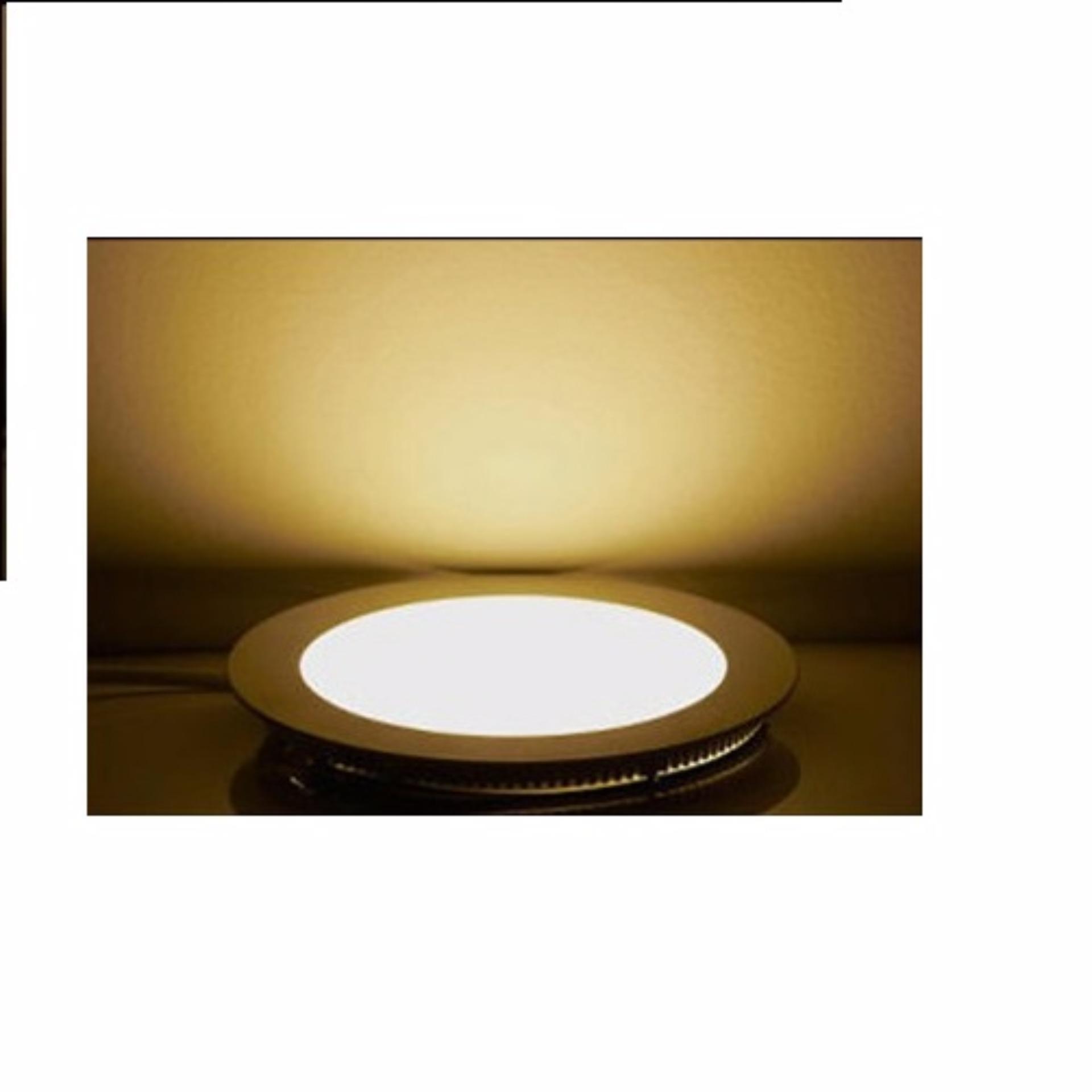 Bộ 10 đèn led âm trần tròn siêu mỏng 6w (ánh sáng vàng)