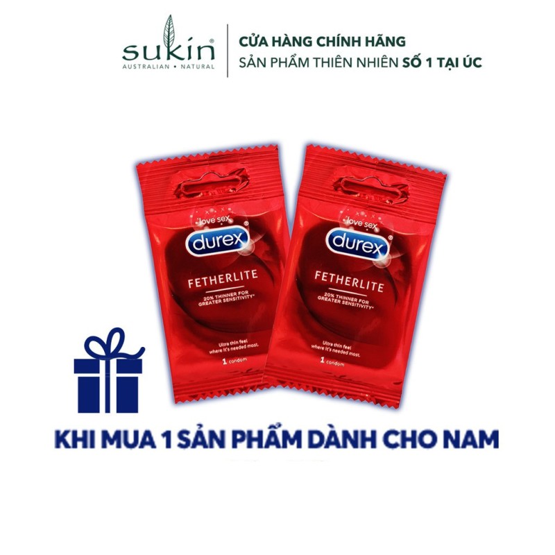 Sukin x Durex Collab - Gift - Quà Tặng Độc Quyền Bộ Quà Tặng Hai Bao Cao Su Durex Fetherlite giá rẻ