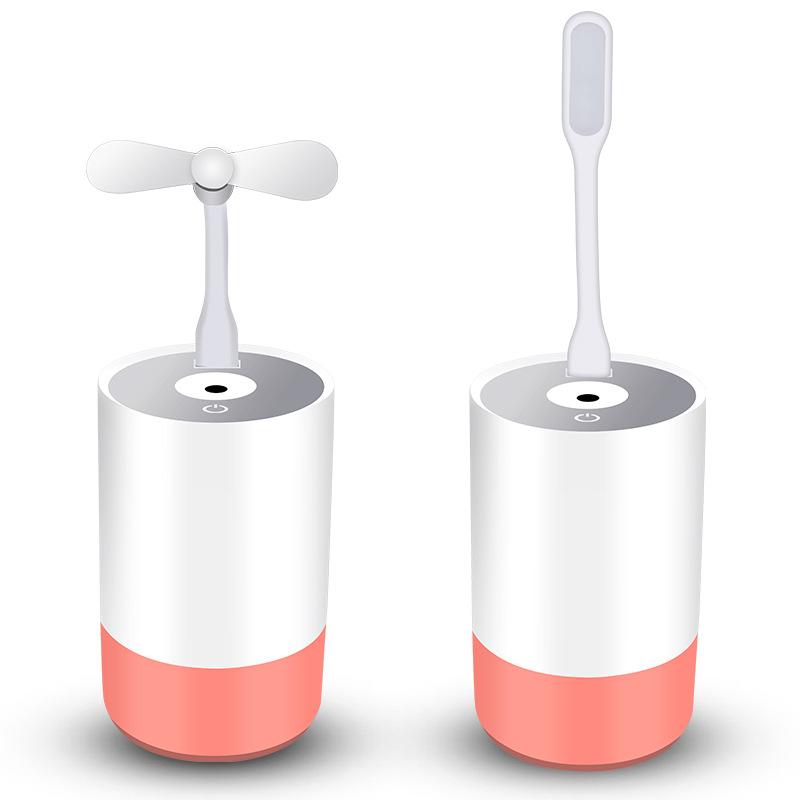 Bảng giá Máy tạo độ ẩm, xông tinh dầu hình trụ (Tích hợp đèn LED và quạt mini)