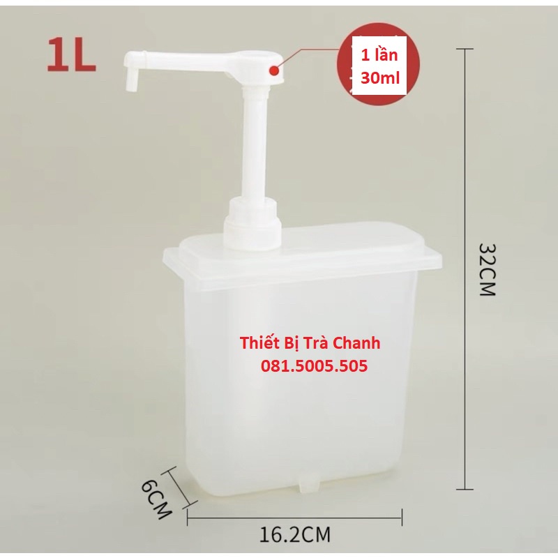Bình bơm đựng xịt siro đường cao cấp 1.000ml,2.000ml có vòi pump định lượng 30ml