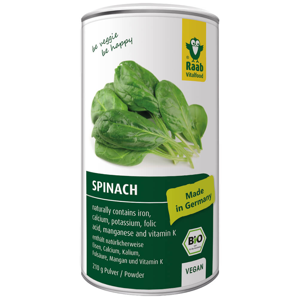 Organic spinach powder, 210g, Raab Vitalfood