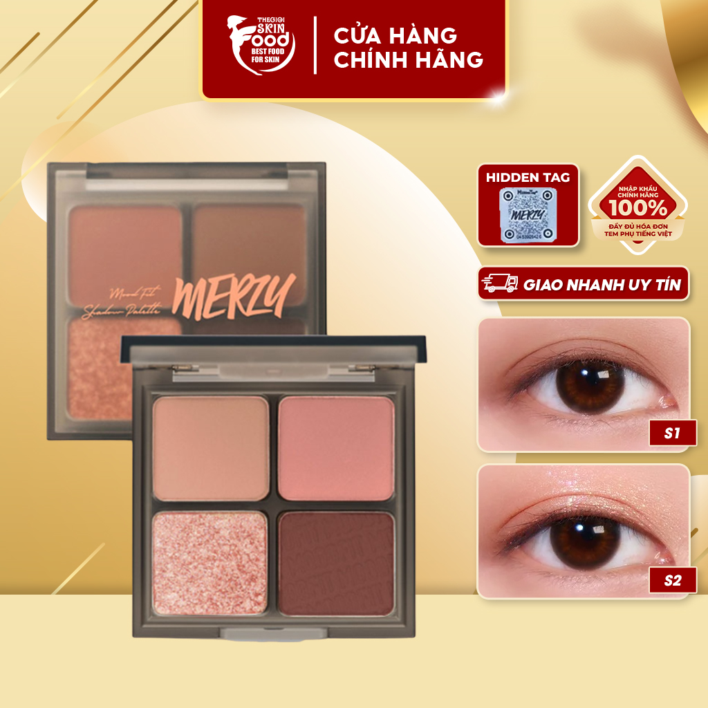 Bảng Phấn Mắt 4 Ô Merzy Mood Fit Shadow Palette 8g