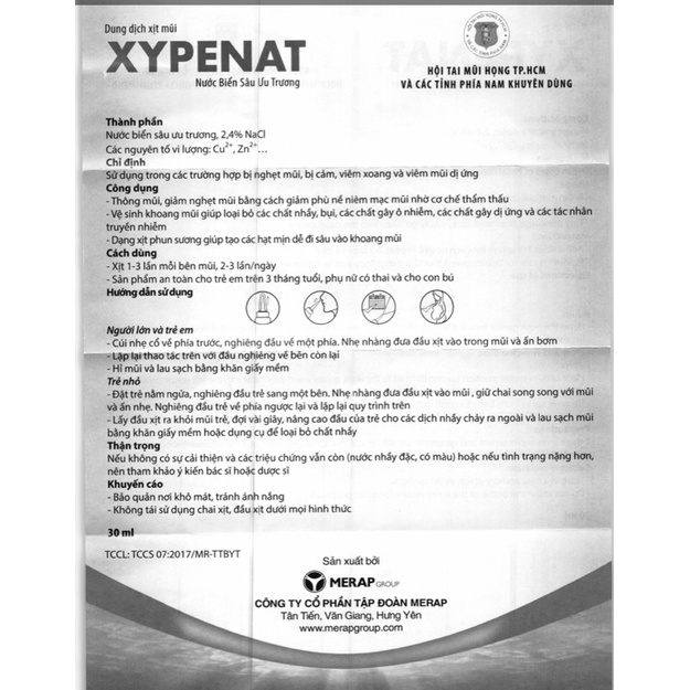 Dung Dịch Xịt Mũi Xypenat Chai 30ml