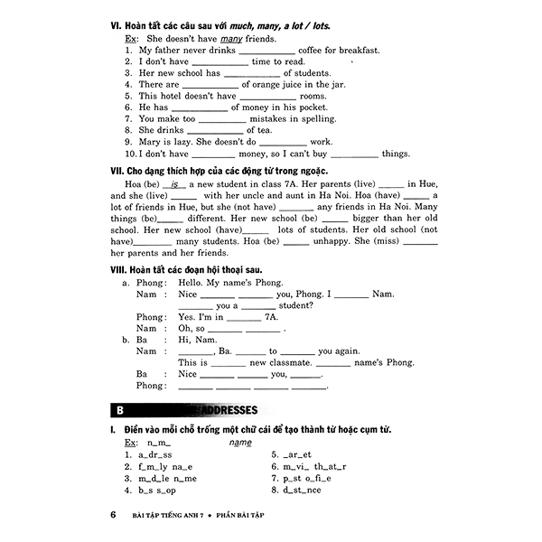 Sách - Bài Tập Tiếng Anh 7 (Không Đáp Án)