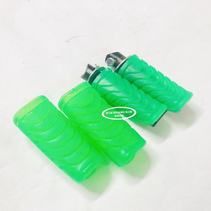 Cặp Gác chân Cao Su trước sau gắn mọi loại xe máy (Xanh lá)