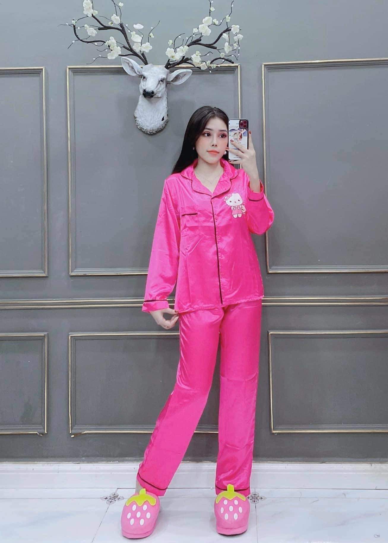 [HCM]XÃ KHO 3 NGÀY BỘ PHI LỤA TAY DÀI QUẦN DÀI - BỘ PIZAMA TIỂU THƯ  PHI LỤA MỀM MỊN